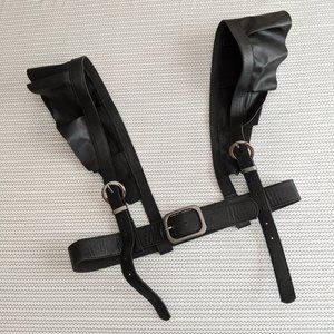 Faux Leather Ruffle Harness Belt